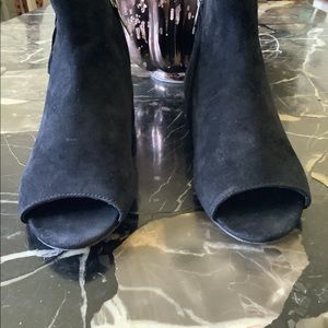 Ash nolita black suede fringe open toe ankle boots size 37